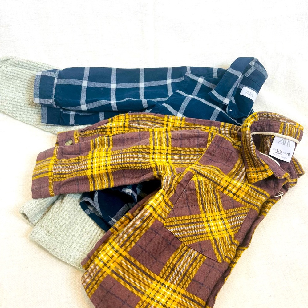 ZARA KIDS 3 PCS Boys long sleeves SIZE 9-12 months
